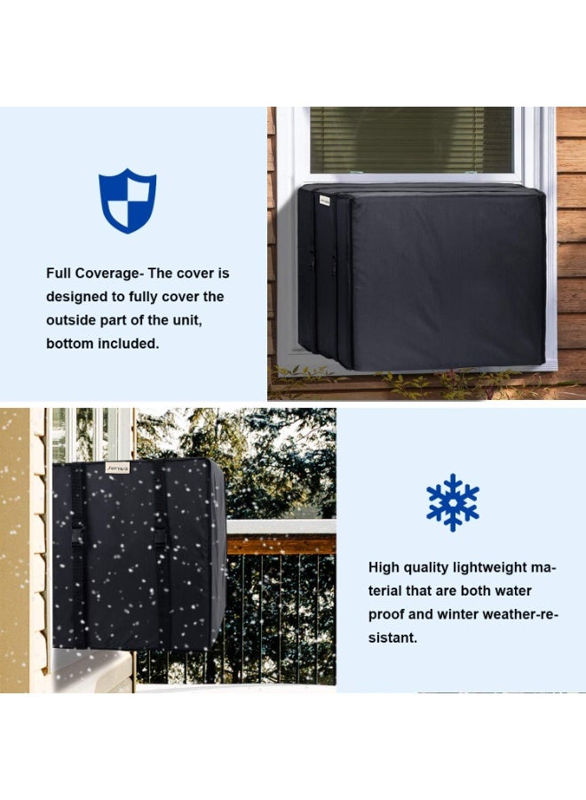 غطاء مكيف هواء خارجي شديد التحمل، مقاوم للماء والغبار، بقدرة 1.5 حصان، لحماية وحدة التكييف، عملي ومناسب لجميع الأحجام. - Image 4